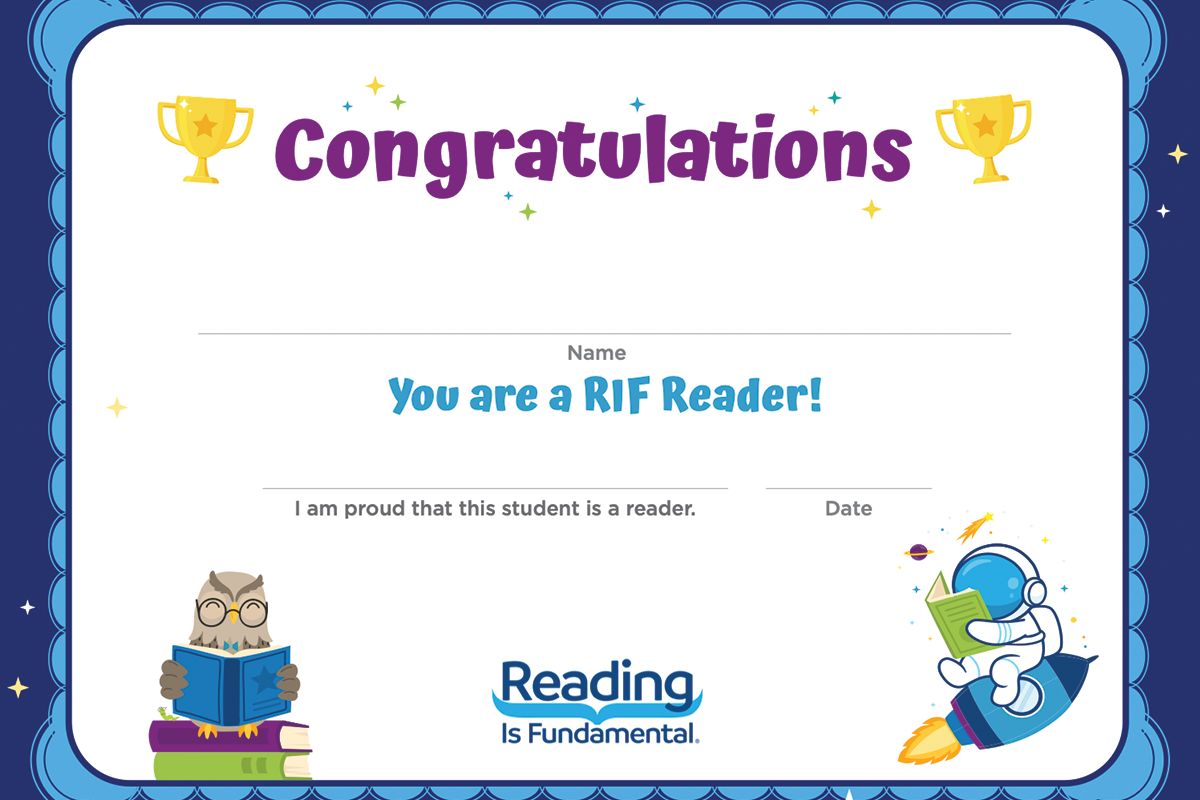 RIF's Back to School Reading Certificate