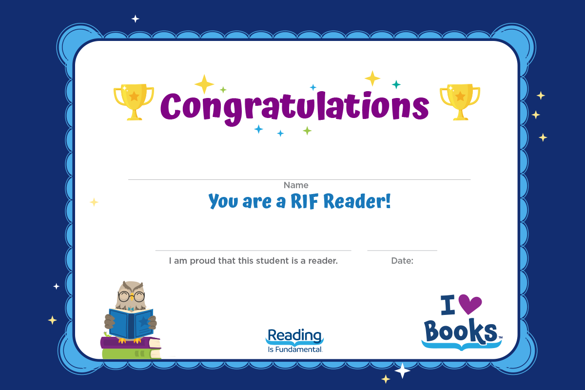 RIF's Back to School Reading Certificate