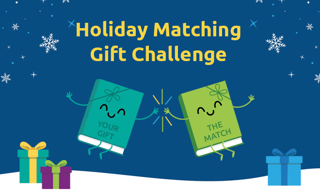 two smiling book illustrations