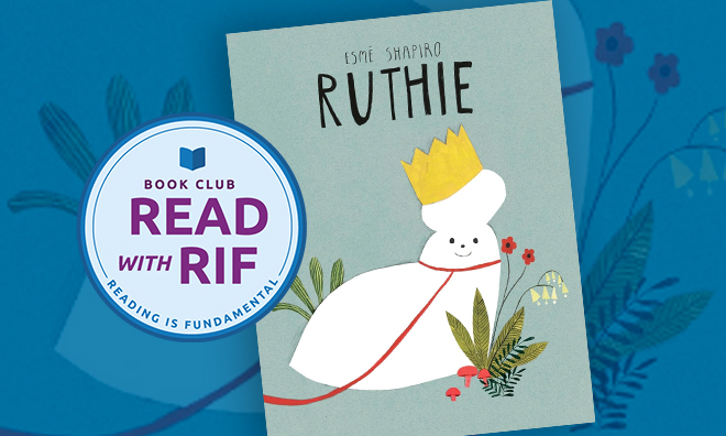 Book cover on blue background