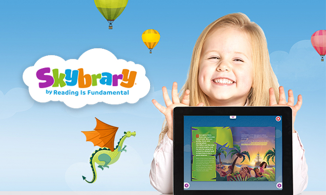 Smiling girl with tablet