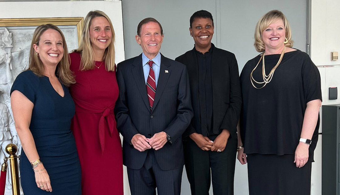 Alicia Levy with Stamford Mayor and team - cropped image