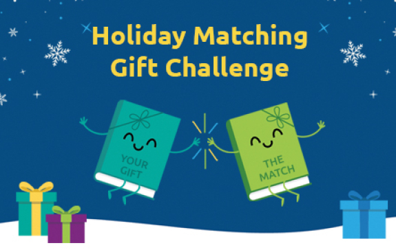 two smiling book illustrations