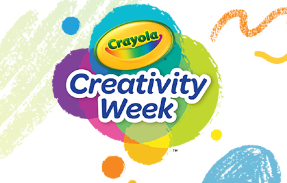 Crayola logo and colorful background