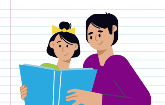 Child and parent illustration