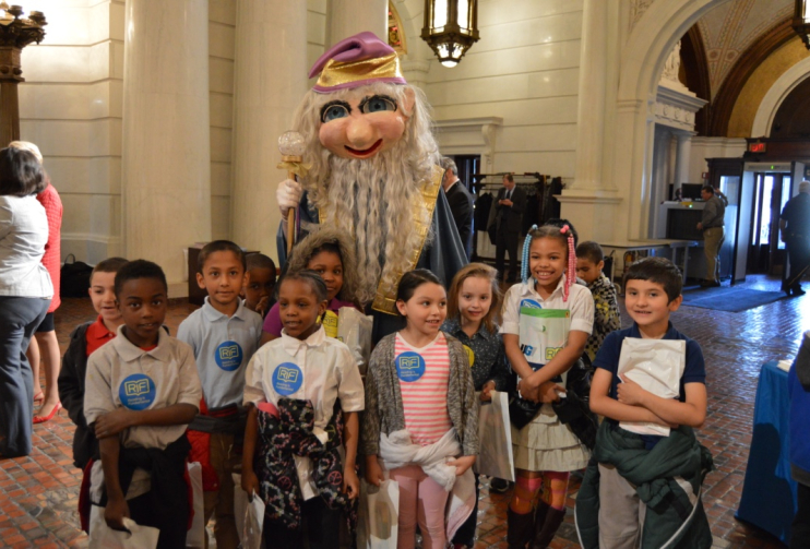 In 2016, the UGI Reading Wizard celebrates the 25th anniversary of UGI's partnership with RIF at the Pennsylvania state Capitol building.