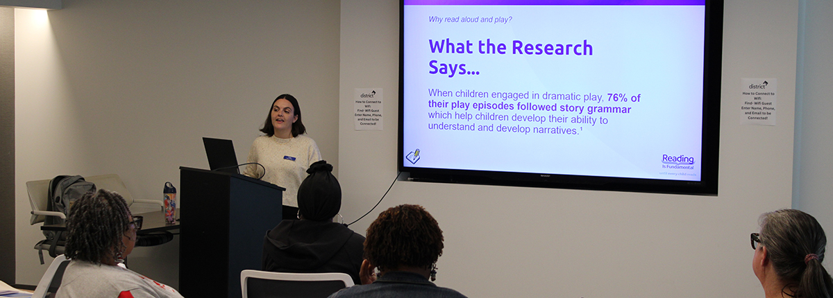 RIF staff talking about literacy research